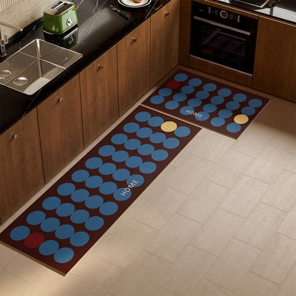 Geometric Polka Dot Kitchen Rug - Blue - 17" x 71" - image 6