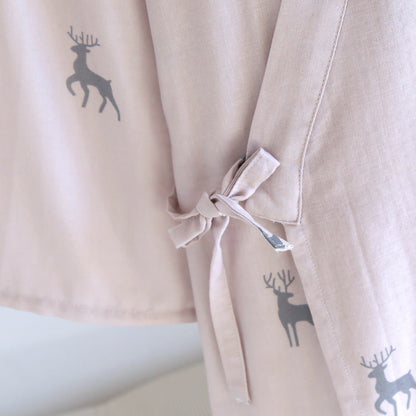 Couple Deer Cotton Gauze Kimono Bathrobe - image 6