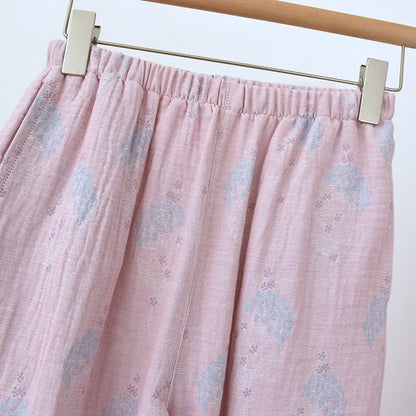Muted Floral Vintage Cotton Pajama Set - image 8