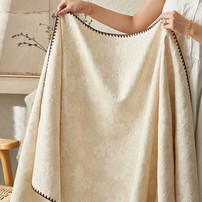 Textured Floral Cotton Linen Quilt - image 8