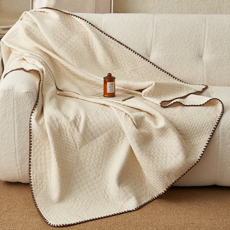 Textured Waffle Cotton Linen Quilt - image 4