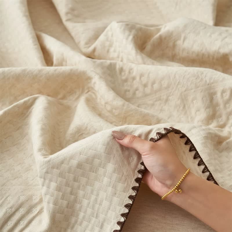 Textured Waffle Cotton Linen Quilt - image 6