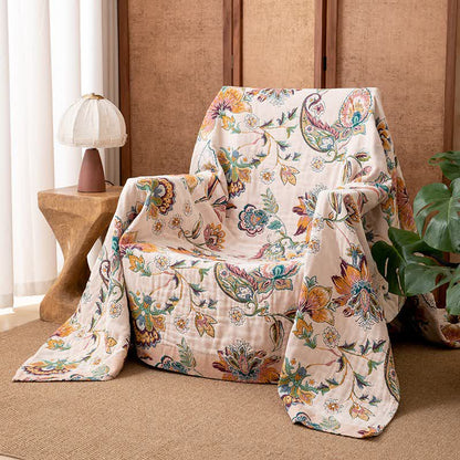 Vintage Ethnic Style Cotton Gauze Blanket - 90"W x 98"L - image 0