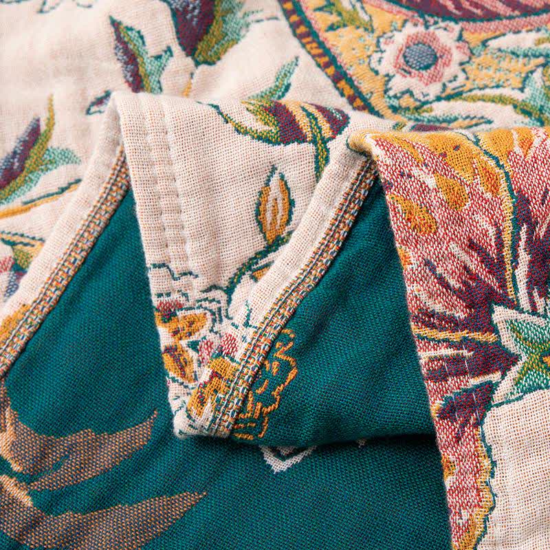 Vintage Ethnic Style Cotton Gauze Blanket - image 5