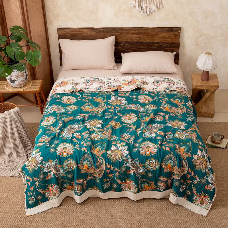 Vintage Ethnic Style Cotton Gauze Blanket - image 4