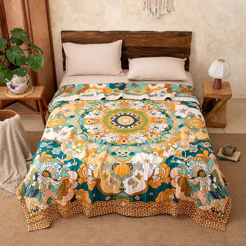 Luxury Retro Floral Cotton Gauze Blanket - image 3