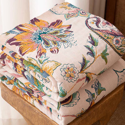 Vintage Ethnic Style Cotton Gauze Blanket - image 2
