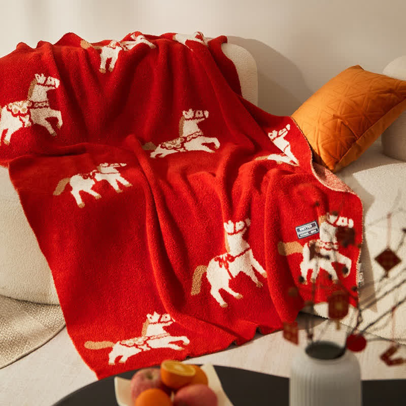 Year of the Horse Fleece Throw Blanket - image 2