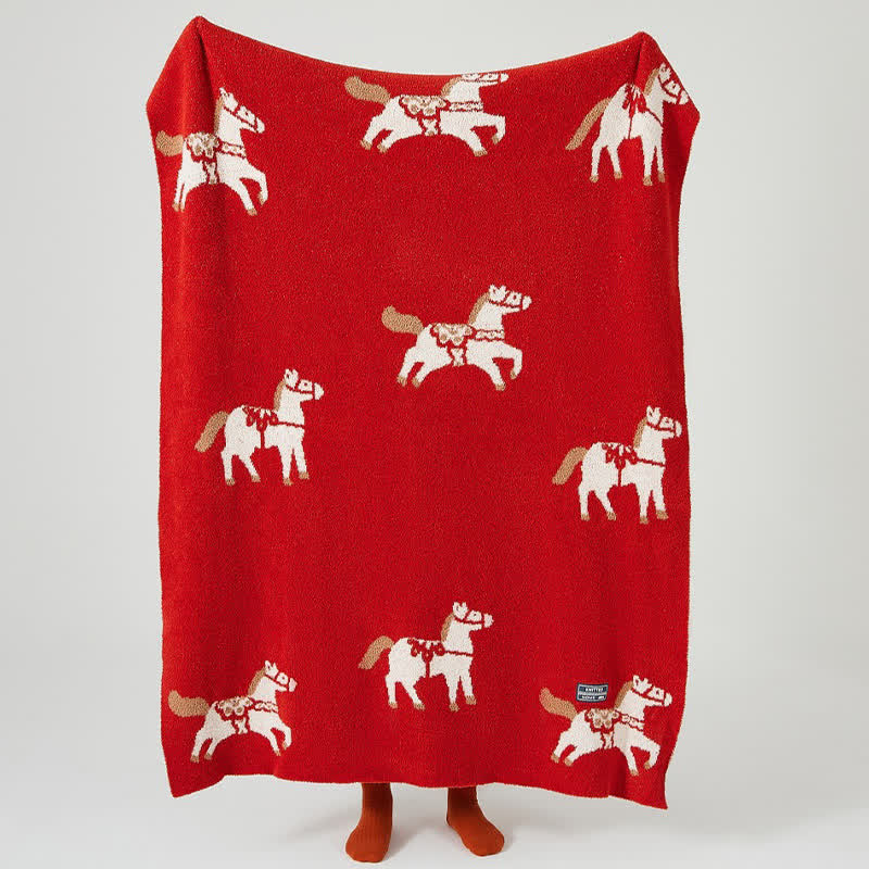 Year of the Horse Fleece Throw Blanket - 51"W x 63"L - image 0