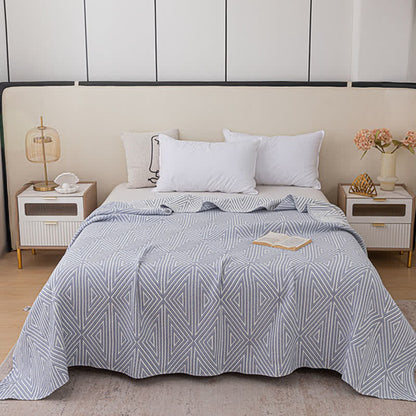 Triangle Pattern Reversible Cotton Gauze Quilt - image 9