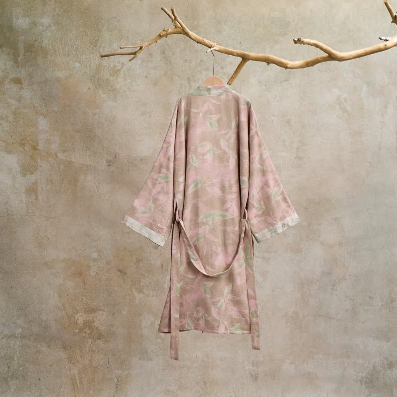 Ownkoti Natural Leaf Cotton Gauze Kimono Robe - image 20