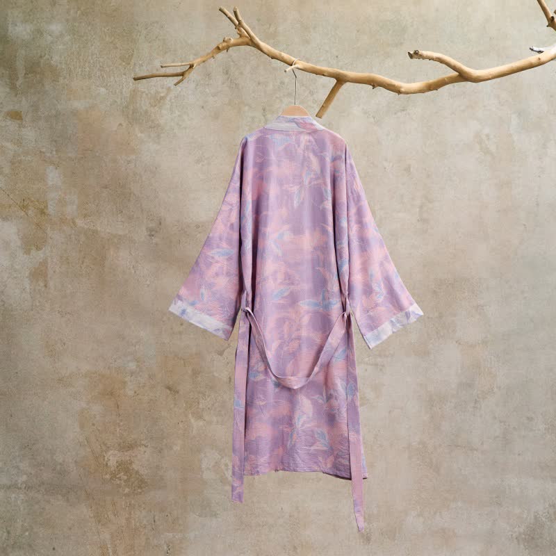 Ownkoti Natural Leaf Cotton Gauze Kimono Robe - image 14