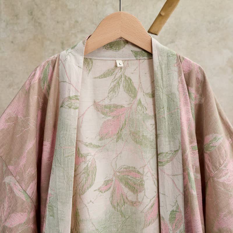Ownkoti Natural Leaf Cotton Gauze Kimono Robe - image 21