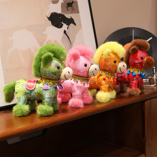 Brocade Chinoiserie Artistic Horse Plushie - image 0