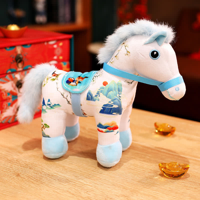 Festive 2026 Year of the Horse Plush - Beige (Landscape Painting) - 2PCS - 12"H - image 14