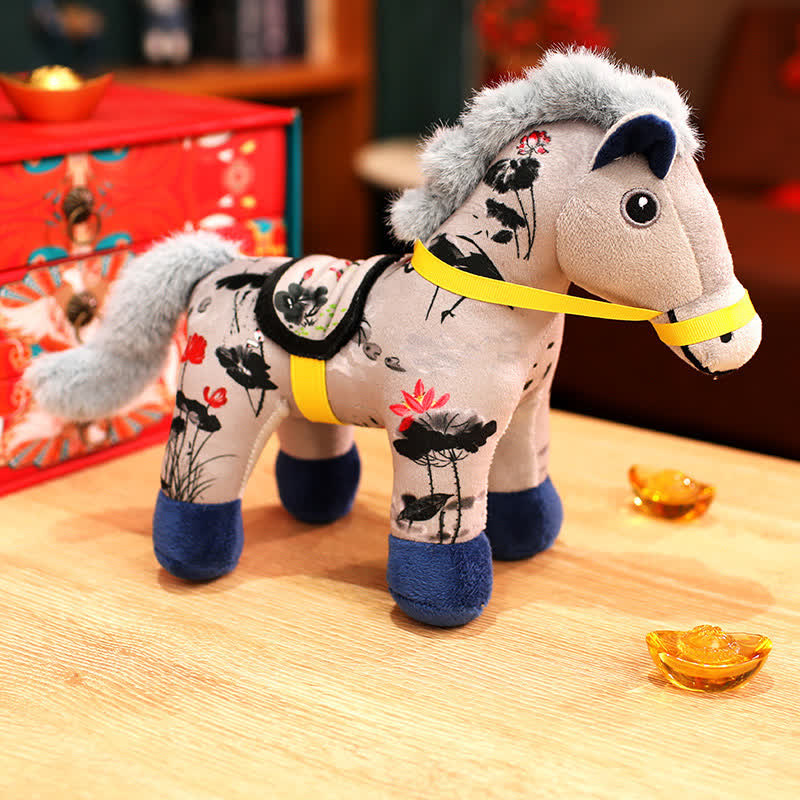 Festive 2026 Year of the Horse Plush - Apricot (Ink Painting) - 2PCS - 12"H - image 17