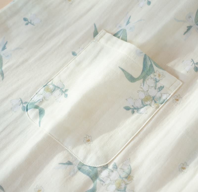 Bellflower Floral Cotton Gauze Nightgown - image 5