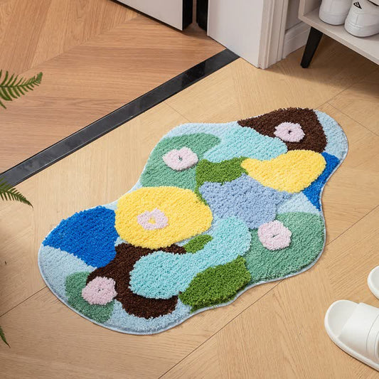 Artistic Abstract Decorative Bath Rug - Multicolor - 23"W x 35"L - image 0