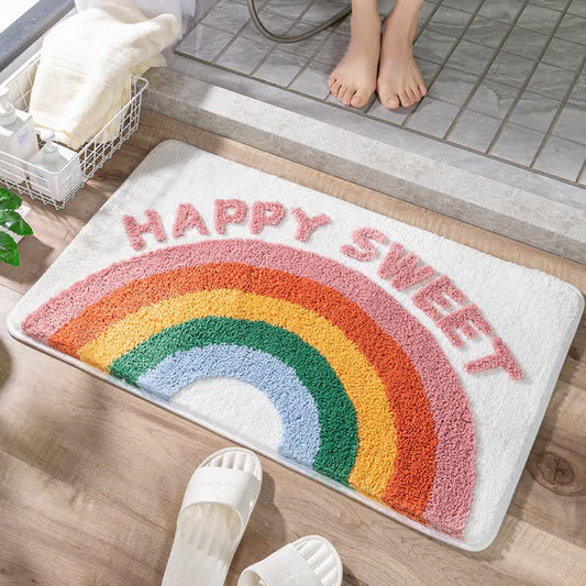 Cartoon Rainbow Decorative Bath Rug - White - 23"W x 35"L - image 0