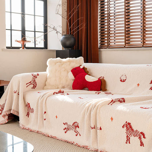 New Year Lucky Horse Sofa Protector - 71" x 181" - image 0