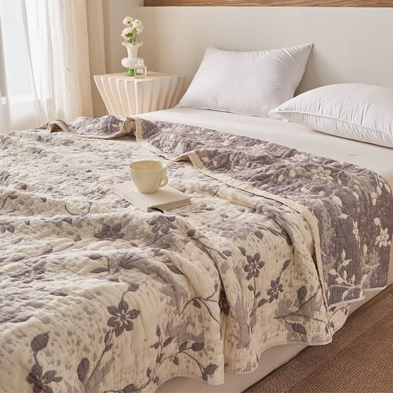 Floral Vine Cotton Gauze Quilt - image 1