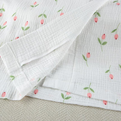 Tulip Pattern Cotton Short Pajama Robe - image 9