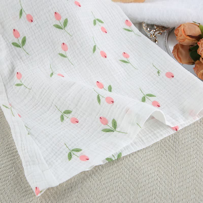 Tulip Pattern Cotton Short Pajama Robe - image 8