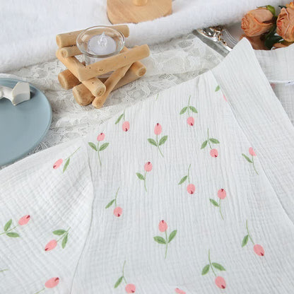 Tulip Pattern Cotton Short Pajama Robe - image 10