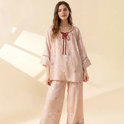 Floral Bear Cotton Ruffled Loungewear Set - image 2