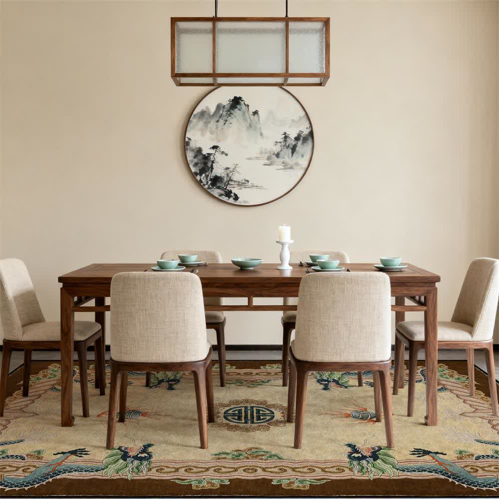 Chinese Style Classical Dragon Motif Area Rug - image 8