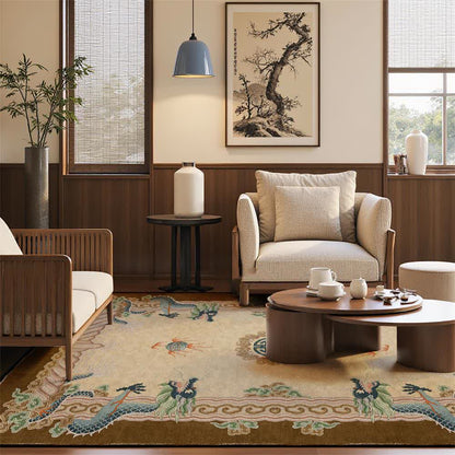 Chinese Style Classical Dragon Motif Area Rug - image 10
