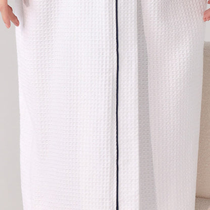 Minimalist Cotton Waffle Texture Bath Robe - image 4