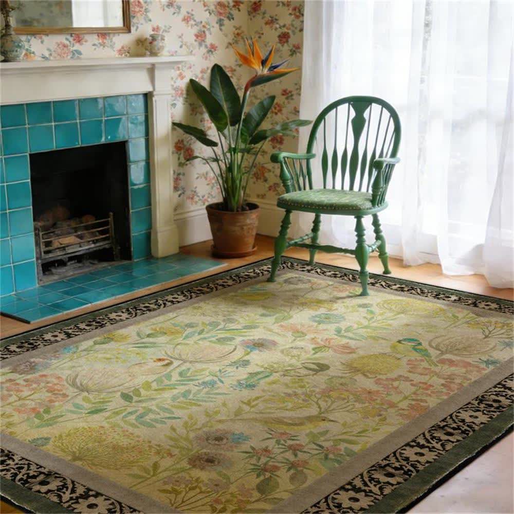 Country Floral & Bird Non-Slip Area Rug - image 2