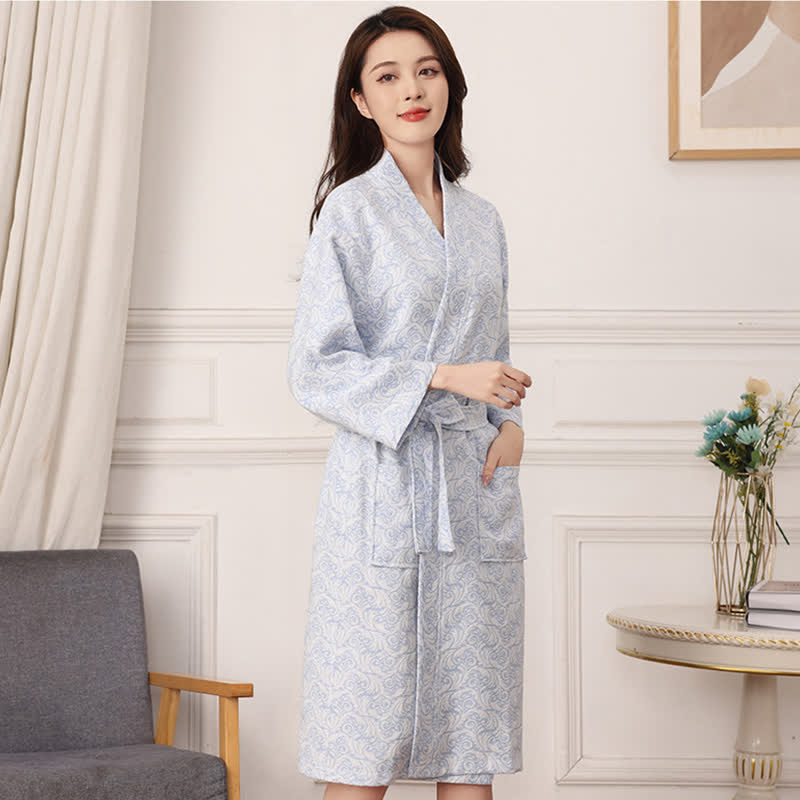 Abstract Pattern Pure Cotton Bath Robe - image 3