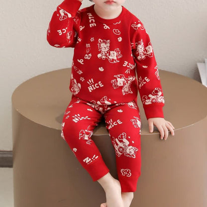 Festive Pony Cotton Kids Loungewear Set - image 2