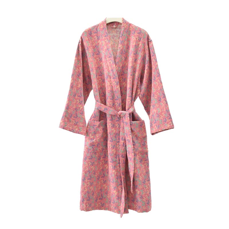 Butterfly Jacquard Cotton Gauze Kimono Robe - image 2