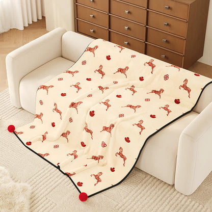Year of the Horse Prosperity Fleece Throw - image 3
