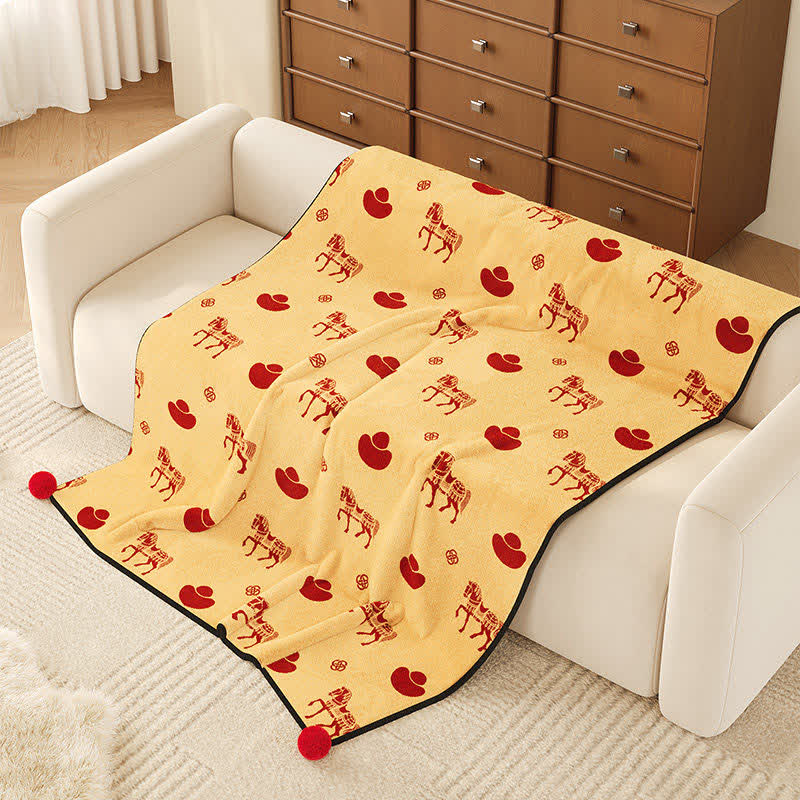 Year of the Horse Prosperity Fleece Throw - image 4