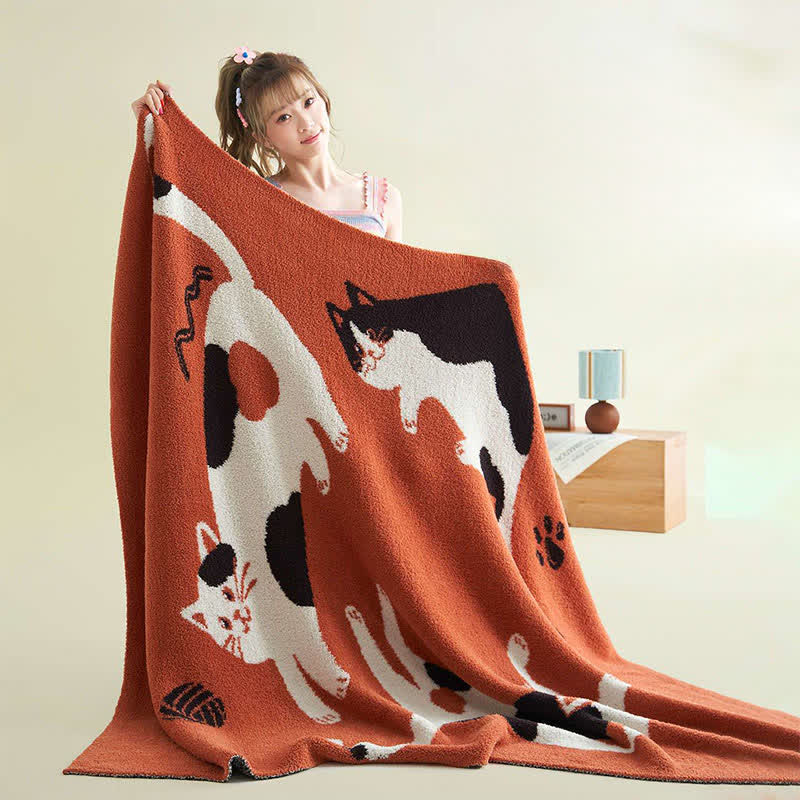 Playful Cats Knit Fleece Throw Blanket - image 2
