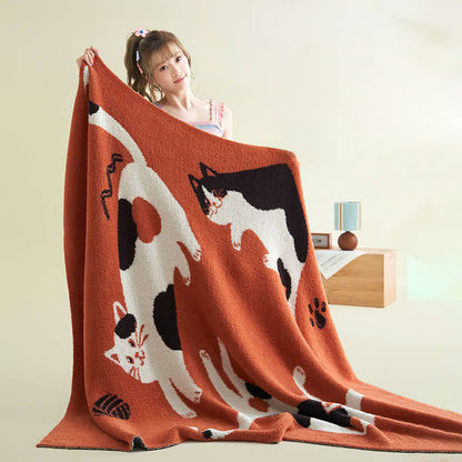 Playful Cats Knit Fleece Throw Blanket - image 2