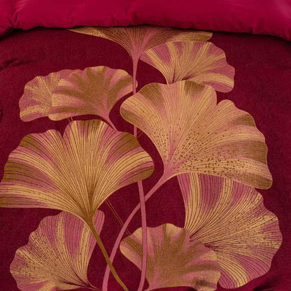 Red & Gold Ginkgo Leaf Cotton Bedding Set(4PCS) - image 5