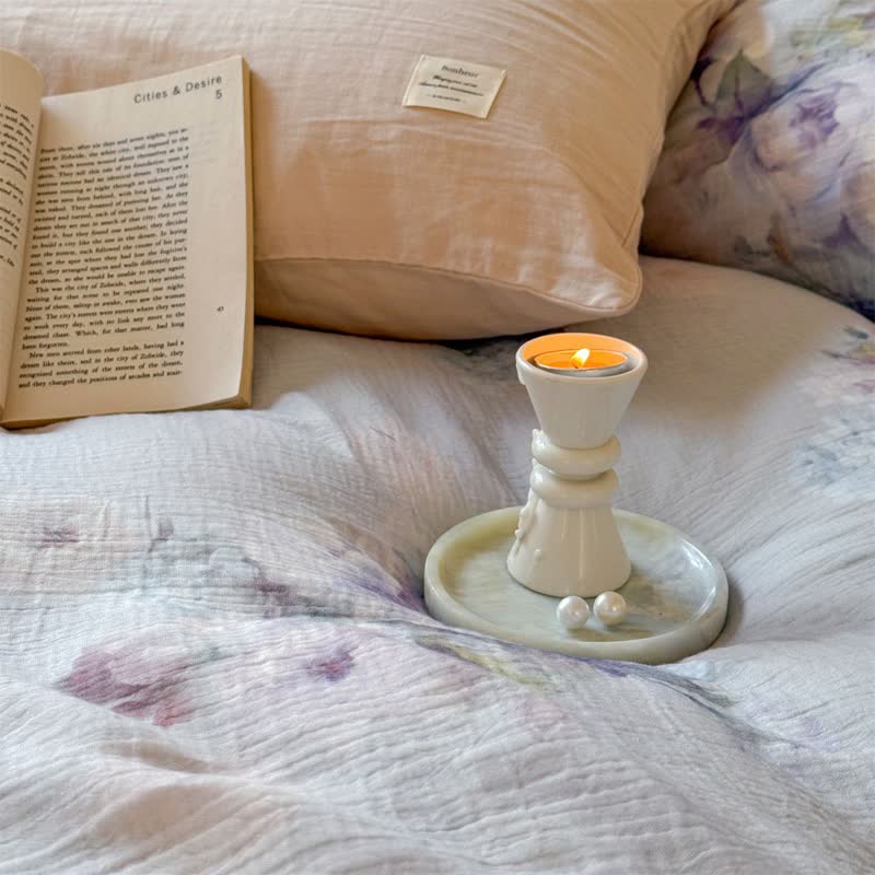 Subtle Floral Cotton Tie-Closure Bedding Set(4PCS) - image 13