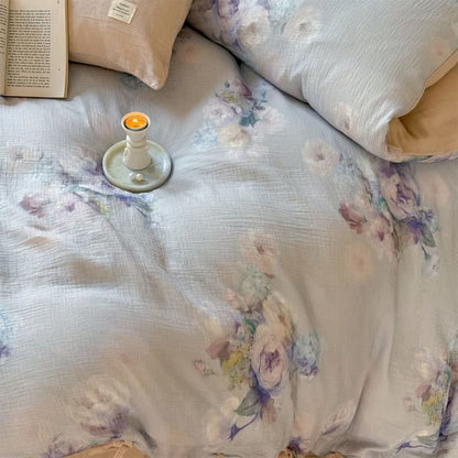 Subtle Floral Cotton Tie-Closure Bedding Set(4PCS) - image 12