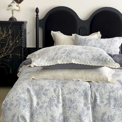 Vintage Subtle Rose Cotton Gauze Bedding Set(4PCS) - image 5