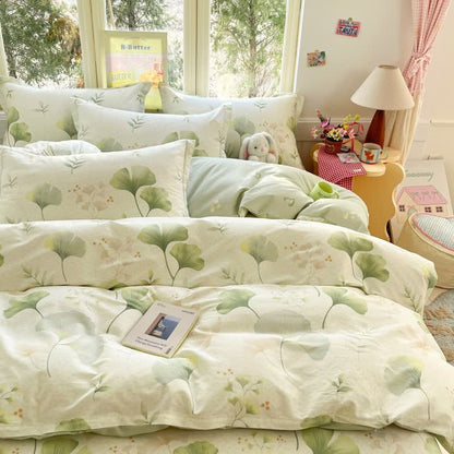 Fresh Rustic Ginkgo Leaf Cotton Bedding - image 1