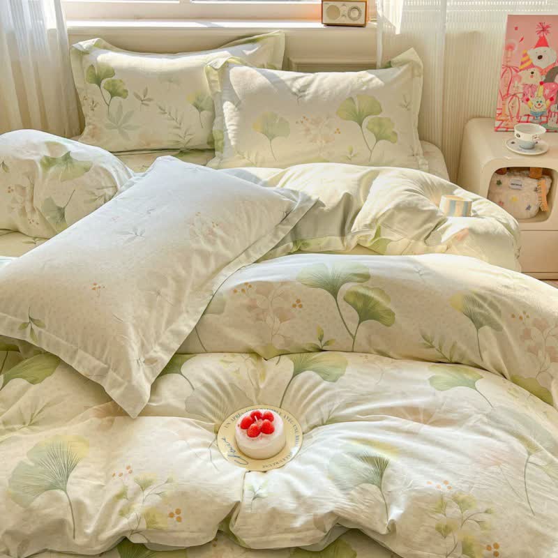 Fresh Rustic Ginkgo Leaf Cotton Bedding - image 2