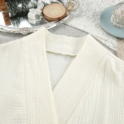 Beige Pure Cotton Kimono Robe - image 8