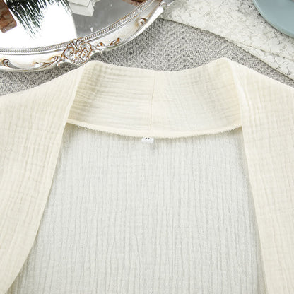 Beige Pure Cotton Kimono Robe - image 9