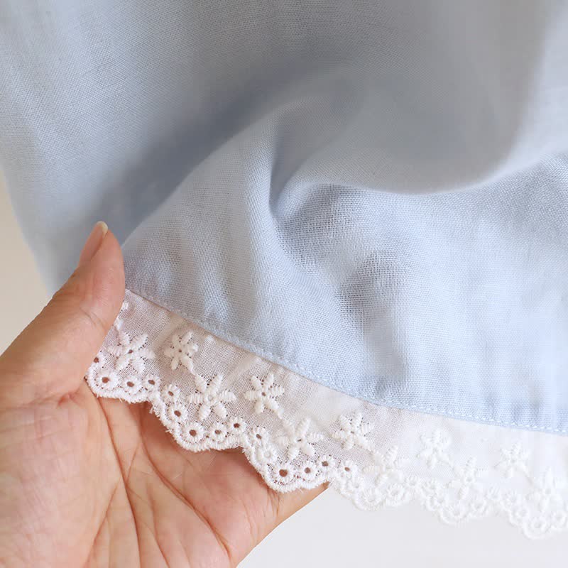 Solid Cotton Lace Trim Tank Pajamas - image 19