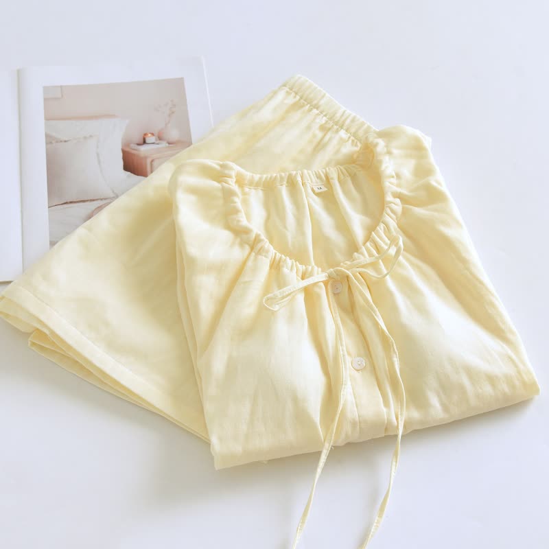 Solid Cotton Lace Trim Tank Pajamas - image 23